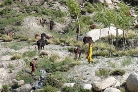 La rivière Pyandj est parfois très étroite, on pourrait presque toucher l'Afghanistan...