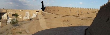 Khiva. Accès aux remparts près de la porte Nord