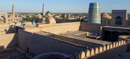 Khiva. Itchon kala vue du bastion Konya kala.