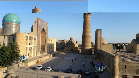 Boukhara, madarsa Mir i Arab, mosquée et minaret Kalon